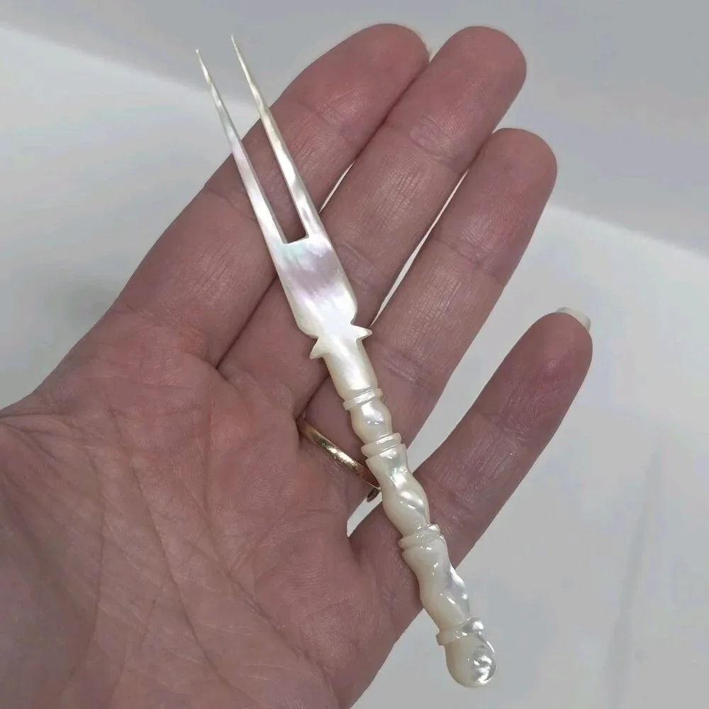 Vintage Mother Of Pearl Cocktail Fork 4.5 Inches Long